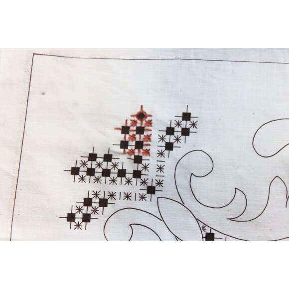 Vtg Paragon's Creative Moments Embroidery Heart Unfinished Handkerchief Panel - Picture 2 of 16